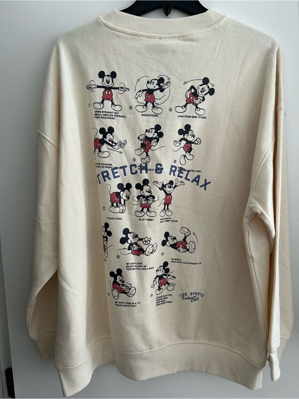 H&M Cream Sweatshirt with Red & Black Mickey Graphics